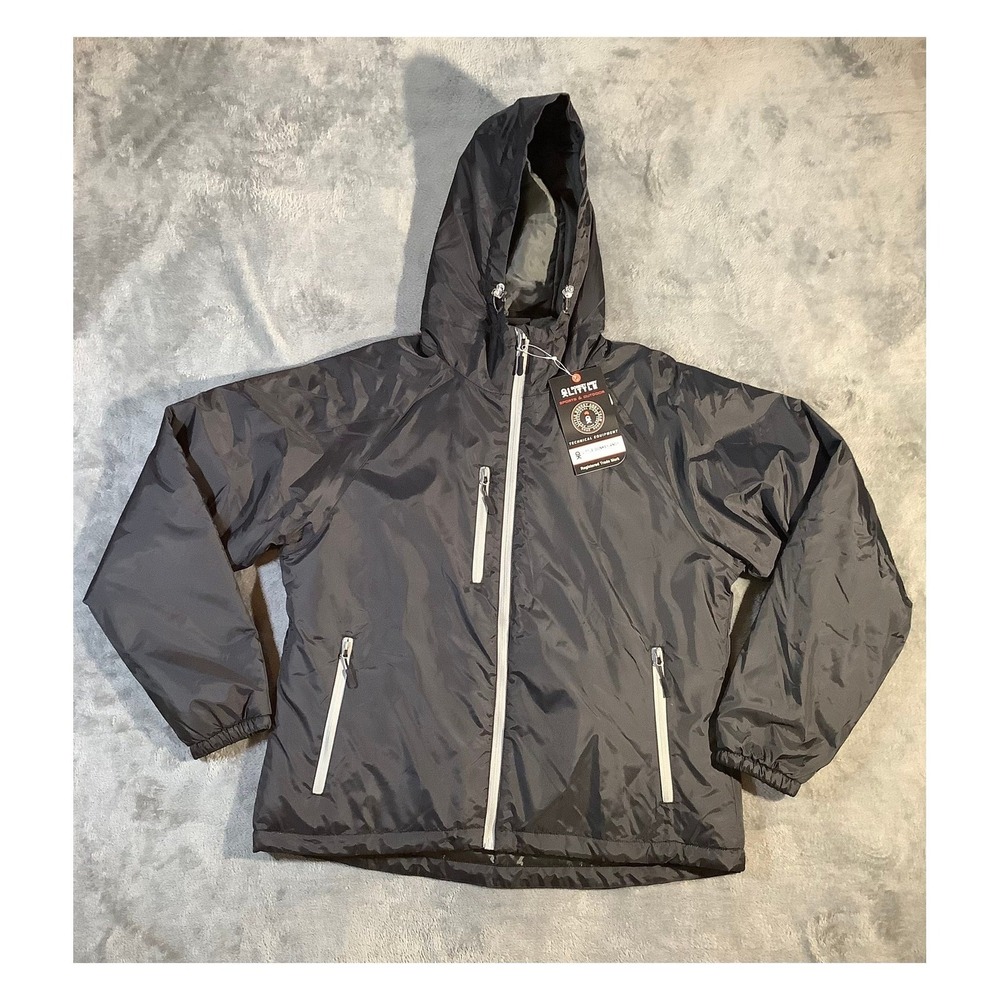 Little‎ Donkey Andy Men's Hooded Jacket Black Thermal Reflective Size L NWT